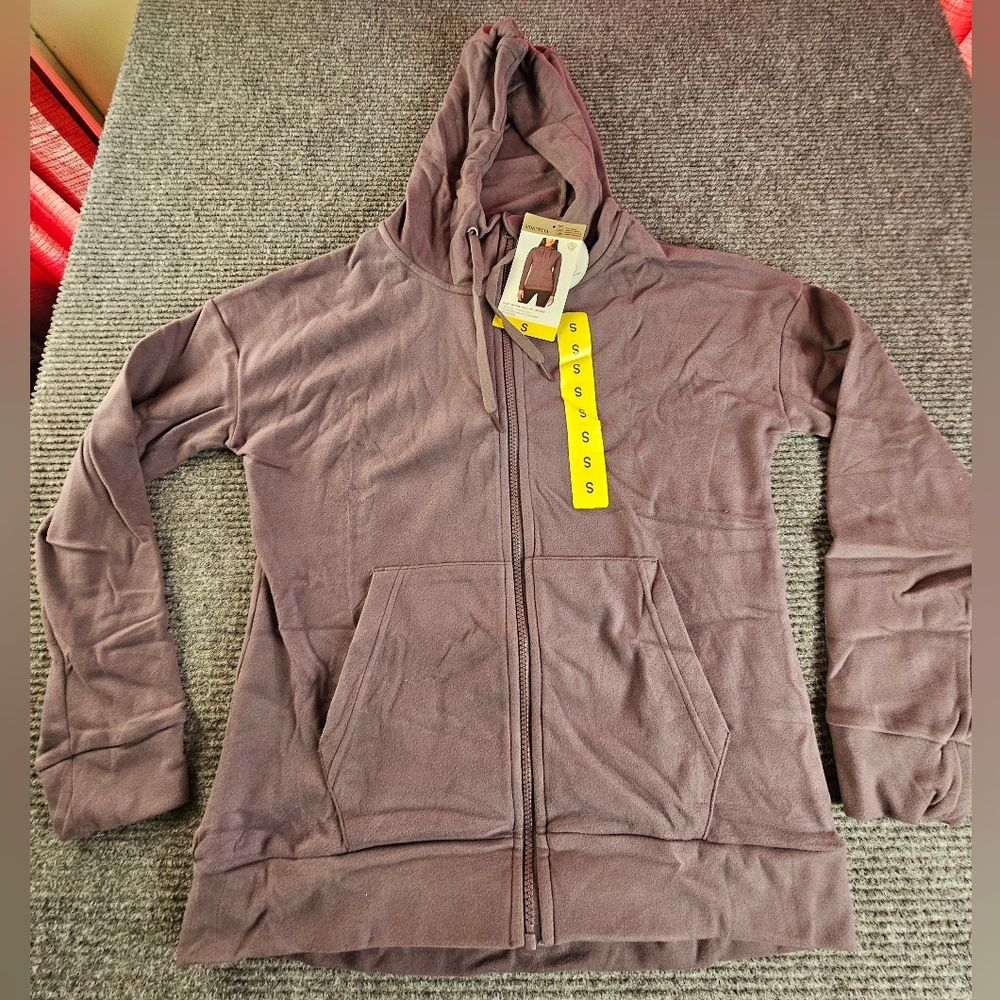 Mondetta Womens Full Zip Purple Zip-Up Hoodie Size Small NWT